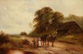 GOZZARD James Walter Horses And Figures On A Country Path GOZZARD James Walter Horses And Figures On A Country Path