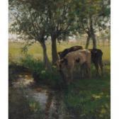 GRAHAM James Lillie Cattle Watering By A Stream GRAHAM James Lillie Cattle Watering By A Stream