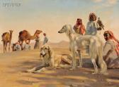 GRANT Donald View Of A Bedouin Tribe And Two Saluki GRANT Donald View Of A Bedouin Tribe And Two Saluki