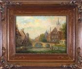 GRAVE Janke Amsterdam - Belebte Partie An Einer Gracht Mit Dem Turm Der Maria Magdalenakirche Rechts Im Hintergrund GRAVE Janke Amsterdam - Belebte Partie An Einer Gracht Mit Dem Turm Der Maria Magdalenakirche Rechts Im Hintergrund