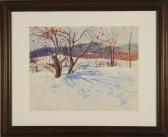GRAY Ralph Winter Scene With Mt. Monadnock In Background GRAY Ralph Winter Scene With Mt. Monadnock In Background