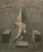GREENE NEIL ALFRED Surrealist Composition With Nude And Geometric Shapes GREENE NEIL ALFRED Surrealist Composition With Nude And Geometric Shapes