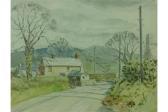 GREENWOOD Maurice A. Pastoral Scene With Figures On A Country Lane By A House GREENWOOD Maurice A. Pastoral Scene With Figures On A Country Lane By A House