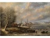 GRIFFIER Jan I Holländische Winterlandschaft Mit Kirchturm Zwischen Verschneiten Häusern Sowie Eisvergnügen Auf Gefrorenem See GRIFFIER Jan I Holländische Winterlandschaft Mit Kirchturm Zwischen Verschneiten Häusern Sowie Eisvergnügen Auf Gefrorenem See