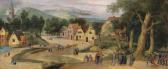 GRIMMER Abel A Village Landscape With Christ And The Centurion GRIMMER Abel A Village Landscape With Christ And The Centurion