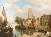 GROHMANN Reinhold Belebte Gracht Wohl In Amsterdam Mit Schiffen Und Reicher Figurenstaffage GROHMANN Reinhold Belebte Gracht Wohl In Amsterdam Mit Schiffen Und Reicher Figurenstaffage