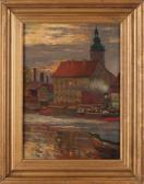GROHMANN Reinhold Havengezicht Met Barokkerk En Stoomboot GROHMANN Reinhold Havengezicht Met Barokkerk En Stoomboot