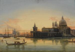Giovanni Grubacs - Venice, A View Of The Bacino Di San Marco And The Dogana At Sunset