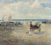 GSCHOSSMANN Ludwig Sommerliche Strandszene Mit Pferdekutsche GSCHOSSMANN Ludwig Sommerliche Strandszene Mit Pferdekutsche