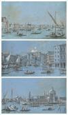 GUARDI Giacomo Ensemble De Trois Vues De Venise : Le Pont Du Rialto, La Rive Des Schiavoni Et La Pointe De La Dogana Avec L'église Santa Maria Della Salute GUARDI Giacomo Ensemble De Trois Vues De Venise : Le Pont Du Rialto, La Rive Des Schiavoni Et La Pointe De La Dogana Avec L'église Santa Maria Della Salute