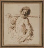 GUERCINO Hercule Portant Une Peau De Lion Ainsi Qu’’un Baton, Plume Et Encre Brune Sur Papier. Par Il Guercino. Ecole Italienne (bologne). (dessin Préparatoire Pour Le Tableau Anciennement Dans La Collection Koeliker. On Y Joint Un Dossier D’’étude Réalisé Par Nic GUERCINO Hercule Portant Une Peau De Lion Ainsi Qu’’un Baton, Plume Et Encre Brune Sur Papier. Par Il Guercino. Ecole Italienne (bologne). (dessin Préparatoire Pour Le Tableau Anciennement Dans La Collection Koeliker. On Y Joint Un Dossier D’’étude Réalisé Par Nic