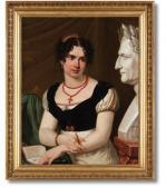 GUERNIER Joseph Joachim Portrait D'une Femme De Lettres Devant Le Buste En Marbre De Napoléon GUERNIER Joseph Joachim Portrait D'une Femme De Lettres Devant Le Buste En Marbre De Napoléon