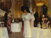 GUERRIER Victor Interior Cafe Scene With Figures GUERRIER Victor Interior Cafe Scene With Figures