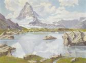 GUGGENBÜHL Josef Mountain Lake With Matterhorn In The Background GUGGENBÜHL Josef Mountain Lake With Matterhorn In The Background