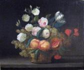 GUILLAUME Louis Mathieu Didier Still Life With Peaches And Roses GUILLAUME Louis Mathieu Didier Still Life With Peaches And Roses