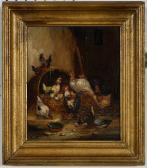 GUILLEMINET Claude Chickens And Turkeys In A Barn GUILLEMINET Claude Chickens And Turkeys In A Barn
