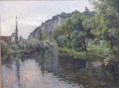 GUILLERY Franz Paul Flusslandschaft Mit Häusern Und Bäumen GUILLERY Franz Paul Flusslandschaft Mit Häusern Und Bäumen
