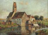 GUILLERY Franz Paul Kirche Mit Mühle Im Dachauer Land GUILLERY Franz Paul Kirche Mit Mühle Im Dachauer Land