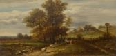 GUILLOT M. Landscape With Sheep And Peasant Couple GUILLOT M. Landscape With Sheep And Peasant Couple