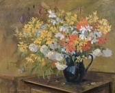 GUNN Paul Still Life Of Summer Flowers In A Jug GUNN Paul Still Life Of Summer Flowers In A Jug