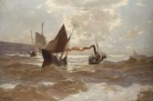 GUNTHER Erwin Carl Wilhelm Departure Of A Paddlesteamer And Sailers GUNTHER Erwin Carl Wilhelm Departure Of A Paddlesteamer And Sailers