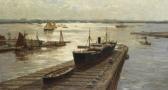 GUNTHER Erwin Carl Wilhelm Weiträumige Hafenlandschaft Mit Trockendock GUNTHER Erwin Carl Wilhelm Weiträumige Hafenlandschaft Mit Trockendock