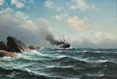 HAALAND Lars Laurits Larsen Dampbåt Ved Kysten HAALAND Lars Laurits Larsen Dampbåt Ved Kysten