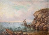 HAAS de Maurits Frederik H. Rocky Cove With Ships HAAS de Maurits Frederik H. Rocky Cove With Ships