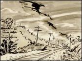 HAGAN Robert Frederick Train Entering Town HAGAN Robert Frederick Train Entering Town