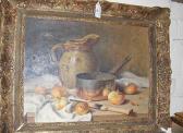 HAMANOVICK Gaston Still Life Of Red Roses In A White Mug, And Apples And A Jug, , One Dated 1932 HAMANOVICK Gaston Still Life Of Red Roses In A White Mug, And Apples And A Jug, , One Dated 1932