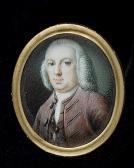 HAMILTON Gustavus A Gentleman, Wearing Plum-coloured Coat And Matching Waistcoat, White Cravat, His Wig Powdered HAMILTON Gustavus A Gentleman, Wearing Plum-coloured Coat And Matching Waistcoat, White Cravat, His Wig Powdered