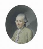 HAMILTON Hugh Douglas Portrait Of Edward Stanley, 11th Earl Of Derby, Small Half-length, In A Pale Green Coat And White Stock HAMILTON Hugh Douglas Portrait Of Edward Stanley, 11th Earl Of Derby, Small Half-length, In A Pale Green Coat And White Stock