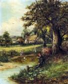 HAMMOND Robert John Rural Landscape With Father And Son HAMMOND Robert John Rural Landscape With Father And Son