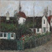 HANSEN Knut Village Street With Flowers In A Garden HANSEN Knut Village Street With Flowers In A Garden