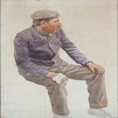 HANSEN Peter Marius A Worker With A Bandage Around His Hand HANSEN Peter Marius A Worker With A Bandage Around His Hand