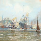 HARDERS Johannes View Of The Port Of Hamburg With Several Ships HARDERS Johannes View Of The Port Of Hamburg With Several Ships