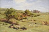 HARDIE Charles Martin A Shepherd And Sheepdog Resting In A Moorland River Landscape HARDIE Charles Martin A Shepherd And Sheepdog Resting In A Moorland River Landscape