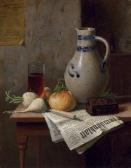 HARNETT William Michael Still Life With Jug And Newspaper HARNETT William Michael Still Life With Jug And Newspaper