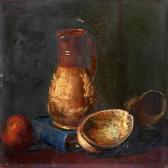 HARRIS George F. Still Life Of Jug, Book, Bowl And Fruit HARRIS George F. Still Life Of Jug, Book, Bowl And Fruit