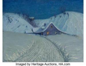 Birge Harrison - Winter's Cabin At The Curve