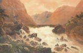 HART Percival A Bridge Across Roaring Rapids In A Mountain Valley HART Percival A Bridge Across Roaring Rapids In A Mountain Valley
