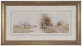 HASBROUCK Du Bois Fenelon River Landscape With Fisherman In A Boat HASBROUCK Du Bois Fenelon River Landscape With Fisherman In A Boat