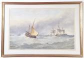 HAYES Edwin Masted Vessels In Rough Seas HAYES Edwin Masted Vessels In Rough Seas