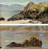 HAYES Frederick William The Rivals, Llanddwyn; And Rocks On A Beach HAYES Frederick William The Rivals, Llanddwyn; And Rocks On A Beach