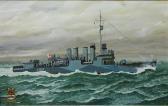 HEATH Maurice T. Ships Portrait Of The Destroyer Burnham HEATH Maurice T. Ships Portrait Of The Destroyer Burnham