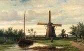 HEEREBAART Georgius Polderlandschap Met Figuren Bij Een Molen HEEREBAART Georgius Polderlandschap Met Figuren Bij Een Molen