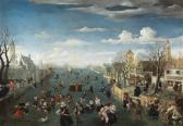 HEIMBACH Wolfgang A Winter Landscape With Ice Skaters On A River HEIMBACH Wolfgang A Winter Landscape With Ice Skaters On A River