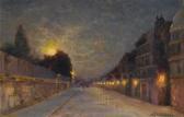 HELSBY Alfredo H. Moonlit Street Scene HELSBY Alfredo H. Moonlit Street Scene