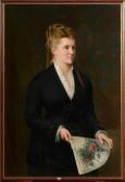 HENNEBICQ Andre Portrait D’’une Dame De Qualité À L’’éventail HENNEBICQ Andre Portrait D’’une Dame De Qualité À L’’éventail