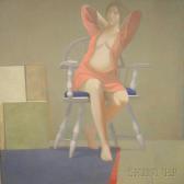 HENNESSEY J. Interior View With A Seated Woman HENNESSEY J. Interior View With A Seated Woman